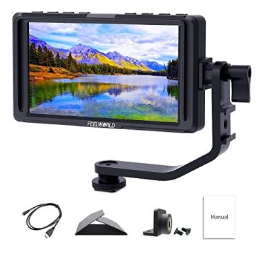 Imagem de FEELWORLD F5 5 polegadas DSLR Camera Field Monitor Pequeno Full HD 1920x1080 IPS Vídeo Peaking Focus Assist com 4K HDMI 8.4V DC Entrada Saída Ouvir Braço Inclinável