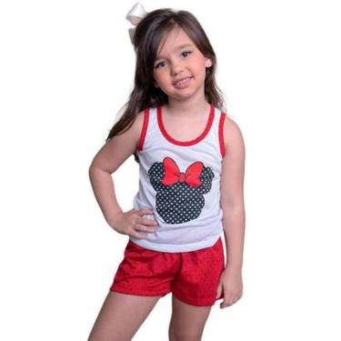 Imagem de Pijama Short Doll Minnie Infantil Serra e Mar Baby Doll Curto Regata Roupa Para Dormir-Feminino