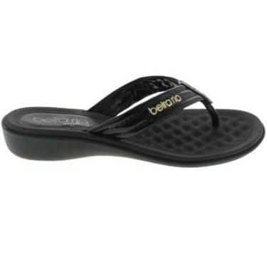 Imagem de Sandália Beira Rio Rasteirinha Feminina Tira Turim Preta-Feminino