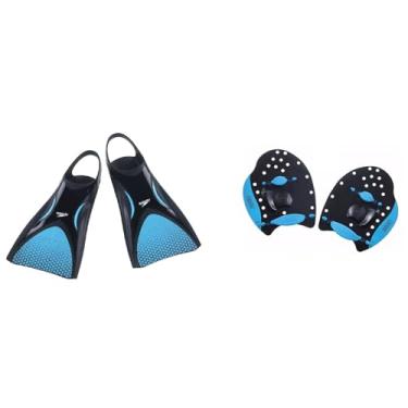 Imagem de Kit Natação Speedo Nadadeira Power Fin + Palmar Power Paddle (Nadadeira P (34/36) / Palmar P (baixa intensidade))