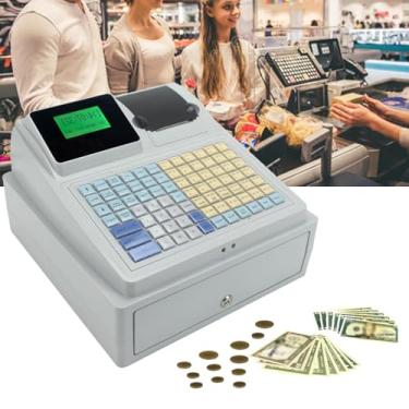 Imagem de Caixa Registradora Eletrônica De Restaurante(110V), Caixa Registradora Comercial Com Impressão Térmica De Recibos, Display Digital E Gaveta Com Fechadura, 81 Teclados(Versão em inglês)