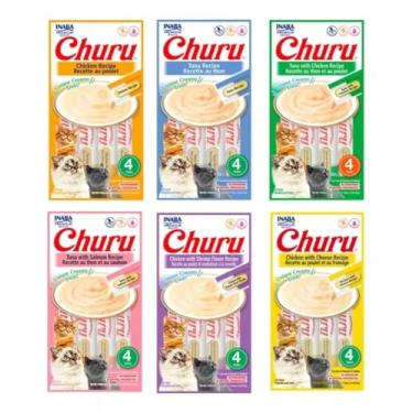 Imagem de Kit 06 Churu Petisco Para Gatos Vários Sabores Escolher Inaba - 24 Tubetes (Kit 6 unid. (24 Tubetes), Sortidos)