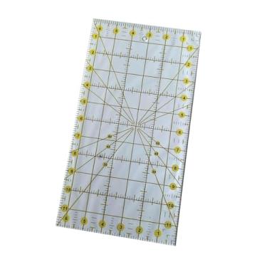 Imagem de Colaxi Régua acolchoada acrílica retangular, régua de grade com linhas de grade, modelo de corte de tecido, régua de costura para iniciantes em tecido,