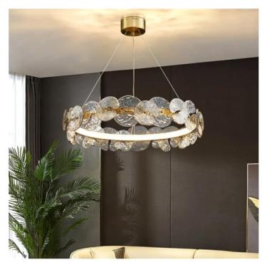 Imagem de Lustres modernos compatíveis com sala de estar, quarto, decoração de folhas, lâmpadas pendentes LED, mesa de jantar, anel de cozinha, luminárias internas, luz pendente de teto