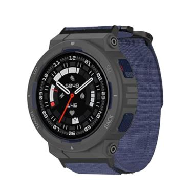 Imagem de Generic Pulseira de Nylon Adequada para Amazfit Active Edge, Unissexo, Azul, 14 a 21,6 cm