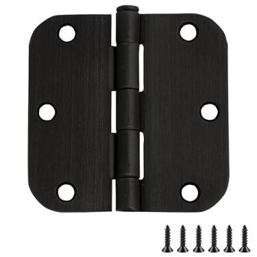 Imagem de Design House 181446 Dobradiça de porta de aço com raio de 5/20.3 cm Dobradiças de porta para portas internas, 8,9 cm x 9 cm, bronze polido a óleo, pacote com 10