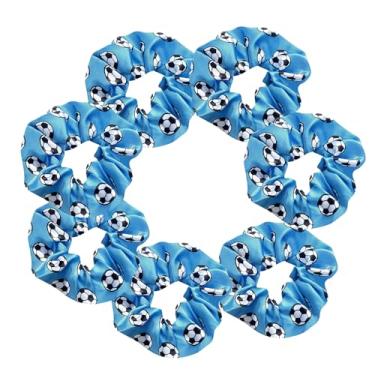 Imagem de 7 peças de cabelo de futebol brilhante Scrunchies Uniformes de futebol Scrunchie desempenho escolar/esportes/prática/festa/ginástica Scrunchie suporte de rabo de cavalo para meninas cosplay show