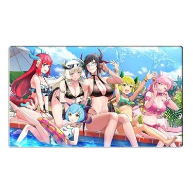 Imagem de New Yugioh Playmat Dragonmaid Girls TCG CCG Trading Card Game Mat Desk Mouse Pad No Zones + Free Bag (ZD039-337-K)