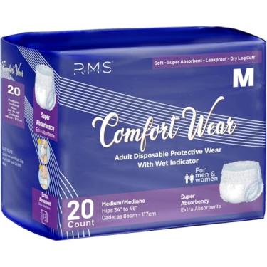 Imagem de Flexões para incontinência Comfort Wear para adultos, médio (86–116 cm) | Roupa íntima descartável à prova de vazamento com indicador de umidade e controle de odor para homens e mulheres (média)