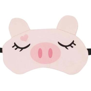 Imagem de Máscara De Dormir Termica Tapa Olho Venda Bichinhos Gatinhos (Porco Rosa)