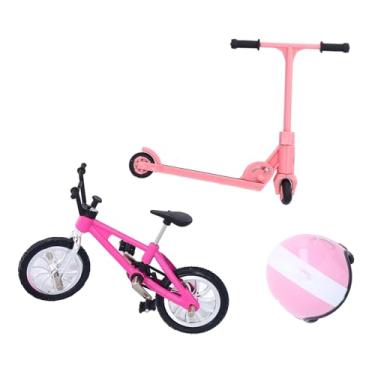 Imagem de Conjunto de Scooter de Bicicleta Em Miniatura para Casa de Bonecas Com Capacete, Acessório de Decoração de Bicicleta Em Miniatura para Casa de Bonecas Brinquedos de Alta (#2)