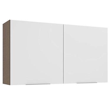 Imagem de Armário Aéreo Madesa Stella 120 cm 2 Portas - Rustic/Branco