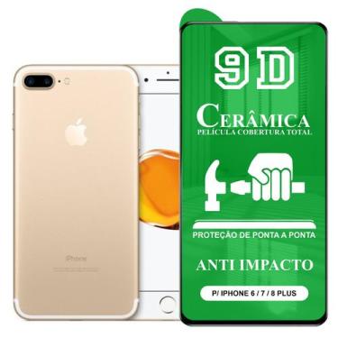 Imagem de Película 9D Cerâmica P/ iPhone 6 / 7 / 8 Plus - Protetora Anti Impacto