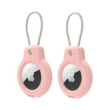 Imagem de Apple Airtag Holder Chaveiro Etiqueta De Bagagem Compatível Com Cabo D