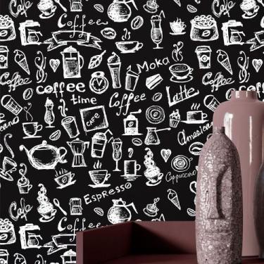 Imagem de Papel De Parede Vinílico Lavável Cozinha Gourmet Café Preto - PAPELEPA