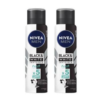 Imagem de Kit 2 Desodorante Antitranspirante Aerosol Nivea Men Invisible Black &