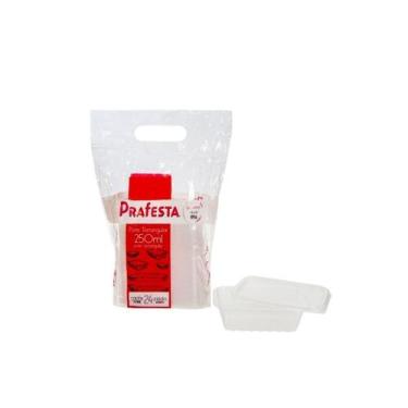 Imagem de Pote retangular 250ml. c/ tampa c/6x24 un. (prafesta)
