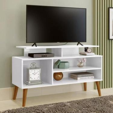 Imagem de Rack Lyon Pés em Madeira Prateleiras Moderno Para TV Ate 42 Polegadas 
