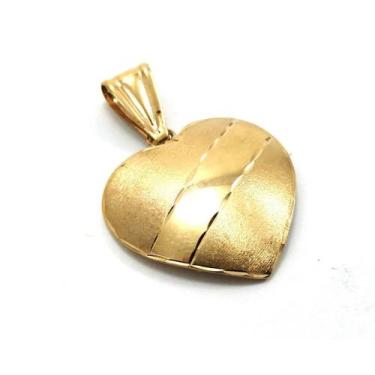 Imagem de Pingente em ouro 18k coração com faixa - Elegancy Joias