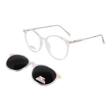 Imagem de Armação Óculos Grau Feminina Amore 2 em 1 Transparente - Palas Eyewear