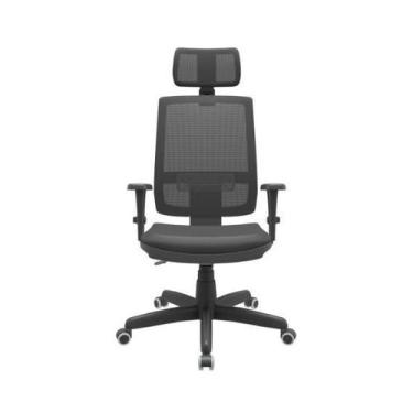 Imagem de Cadeira Presidente Brizza Back 3D Sintetico Apoio Plaxmetal