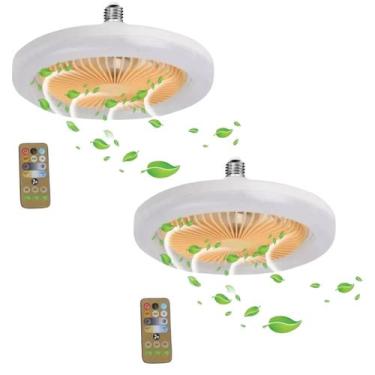 Imagem de kit 2 Lampada Multifuncional ventilador de teto com aroma 110v inclina