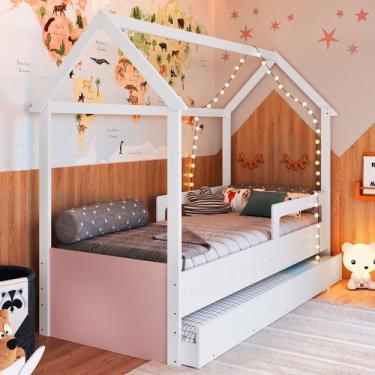 Imagem de Cama Infantil Bicama Soninho Branco/Rosa - Panorama Móveis, Rosa, Unis