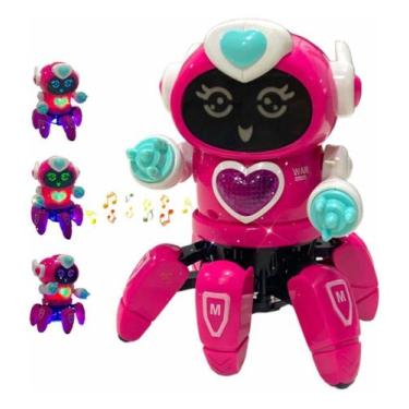 Imagem de Aranha Robô Dançarino Rosa 6 Pernas Com Sons E Luzes - Atacarejo Store