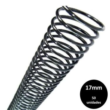 Imagem de Espiral Plastico para encadernação 17mm Preto c/ 50 Pcs - MARES