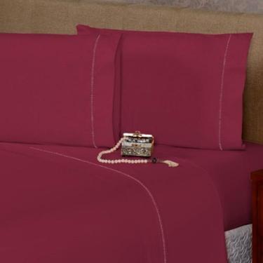 Imagem de 2 Fronhas com Ponto Palito 90cmx50cm Percal Flex 400 Fios Toque Acetin