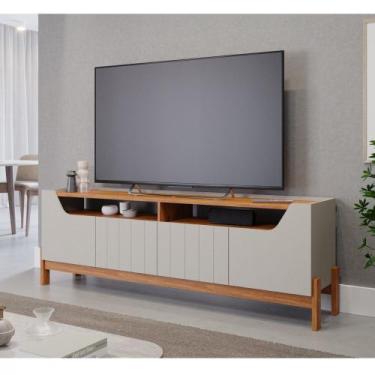 Imagem de Rack para TV Até 70 Polegadas 4 Portas Moema Permobili, Off White/Cina