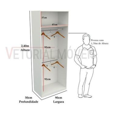 Imagem de Armário Arara Dupla M20 Closet Lojas Organizador Roupas Mdp - VETORIAL