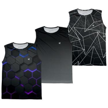 Imagem de Kit 3 Regata Masculina Dry Treino Musculação Funcional Corrida Caminha