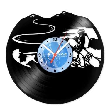 Imagem de Relógio De Parede Disco Vinil Esportes - Snowboard - VES-045 - Moderna