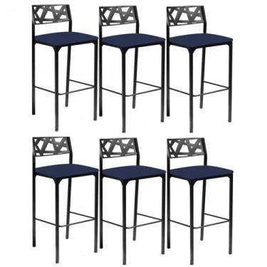 Imagem de Kit 6 banquetas Luiza Azul Marinho-Gat Magazine