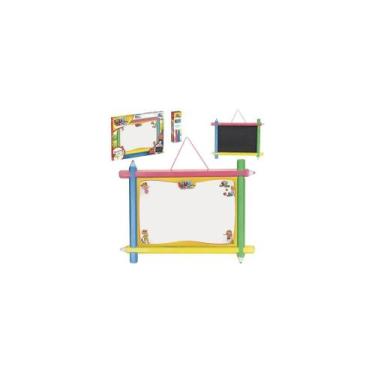Imagem de Lousa infantil 2 em 1 quadro branco com kit para pintura estudo e dese