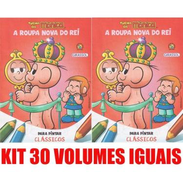 Imagem de A Roupa Nova Do Rei Livro Para Pintar Kit C/30 Lembrancinha - Girassol