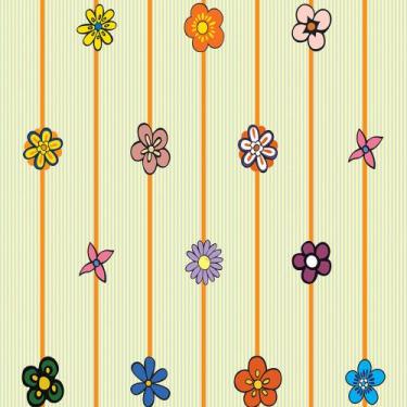 Imagem de Papel de Parede Adesivo Flores Com Varias Listras Vinil  - DecoraPlus