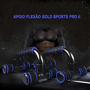 Imagem de Kit  Apoio Para Flexão Gold Sports Pro II em Pvc  e PP - 2 Unds Mais U