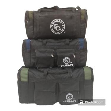Imagem de kit 3 bolsas de viagem extra grande alça de mão e transversal - frabag