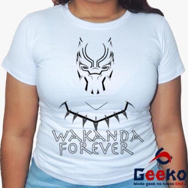 Imagem de Baby Look Pantera Negra 100% Algodão - Wakanda Forever - Black Panther