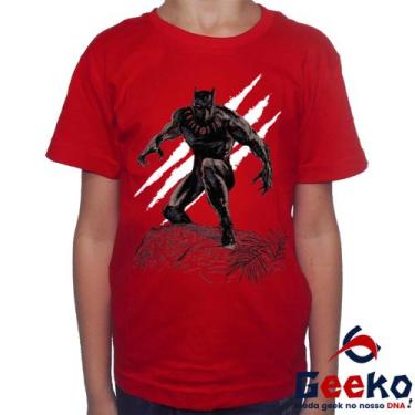 Imagem de Camiseta Infantil Pantera Negra Wakanda 100% Algodão Black Panther Gee