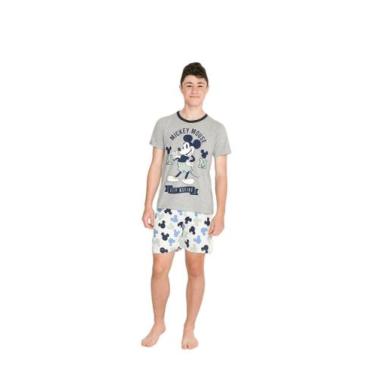 Imagem de Pijama Juvenil Manga curta Disney Mickey Mescla - Evanilda