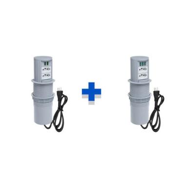 Imagem de Kit Torres Tomadas Totem Automático 2 Tom 10A 2 e 3USB 5.2A - CONNECT 