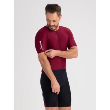 Imagem de Macaquinho Ciclismo Masculino Fit Pro Bordô Savancini (4770-BD), G