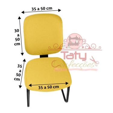 Imagem de Conjunto Capa Cadeira de Escritório - Taty Capas e Confecções, Amarelo