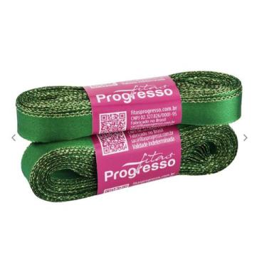 Imagem de Fita de Cetim 15 mm COR 003 Verde Bandeira Natal 10 mt Fitas Progresso
