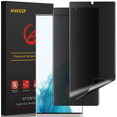 Imagem de ANKU Protetor de Tela de Privacidade para Samsung Galaxy S22 Ultra (2 Pacotes, TPU, Anti-Arranhões, Suporte para Desbloqueio de Impressão Digital)