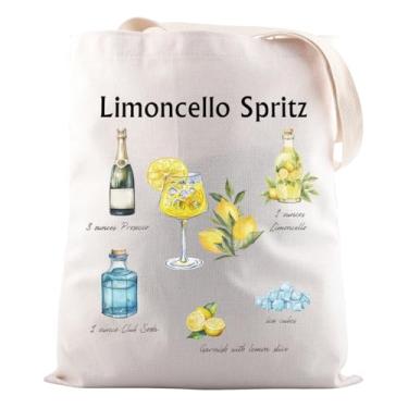 Imagem de JNIAP Presente de Receita de Coquetel Limoncello Spritz Recipe Tote Bag Presente de Bartender, Sacola Limoncello Spritz Recipe