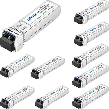 Imagem de QINIYEK Transceptor SFP+ 10GBase-LR, módulo LC duplex SFP+ 10G monomodo, compatível com Cisco SFP-10G-LR, Ubiquiti UF-SM-10G, Meraki, Mikrotik, Supermicro, Netgear, SMF, 1310nm, 10km, DDM, pacote com